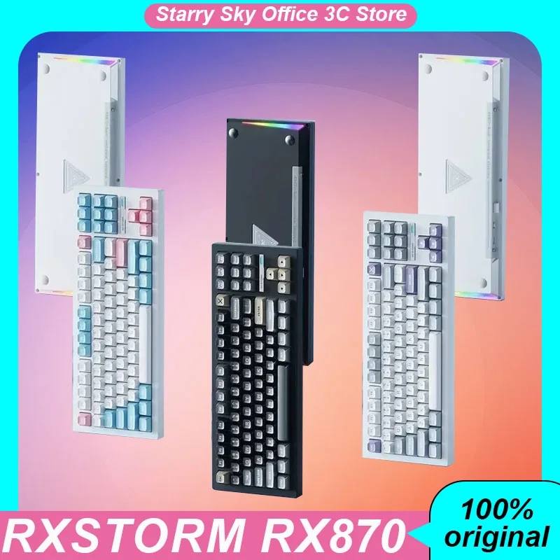 

Rxstorm RX870 Mechanical Keyboard Wireless Tri-mode 2.4G Bluetooth 4000mAh Hot Swap RGB TTC computer Esports games Keyboard gift