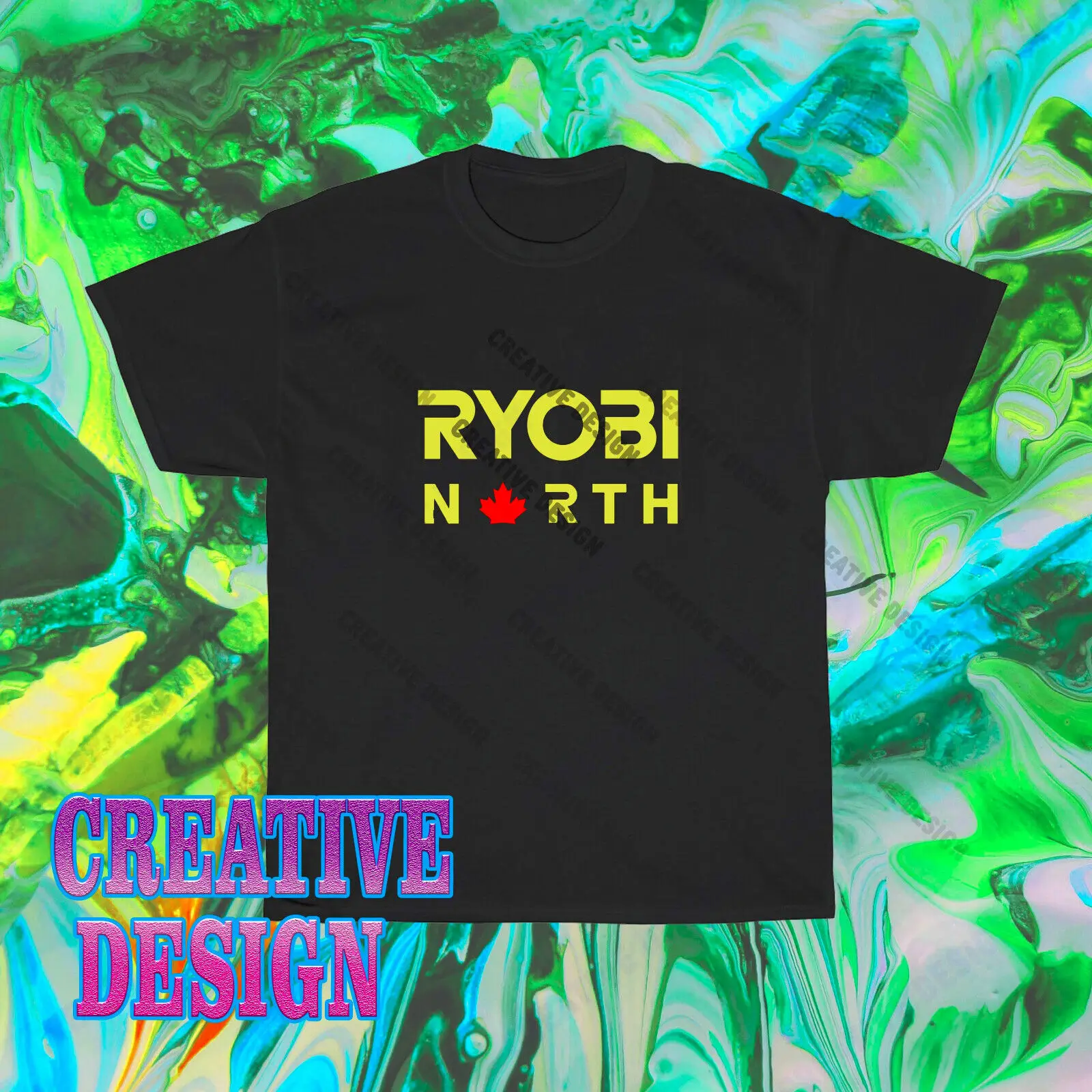 Brand New Ryobi Tools North Logo T-Shirt Funny Size S to 5XL