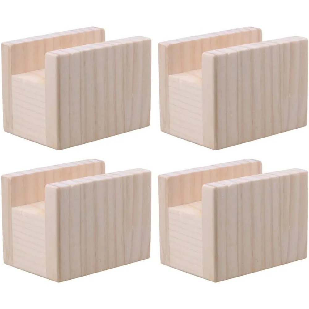 

4 шт. 10x7x8,5 см деревянные кубические подъемники для хранения мебели с канавками