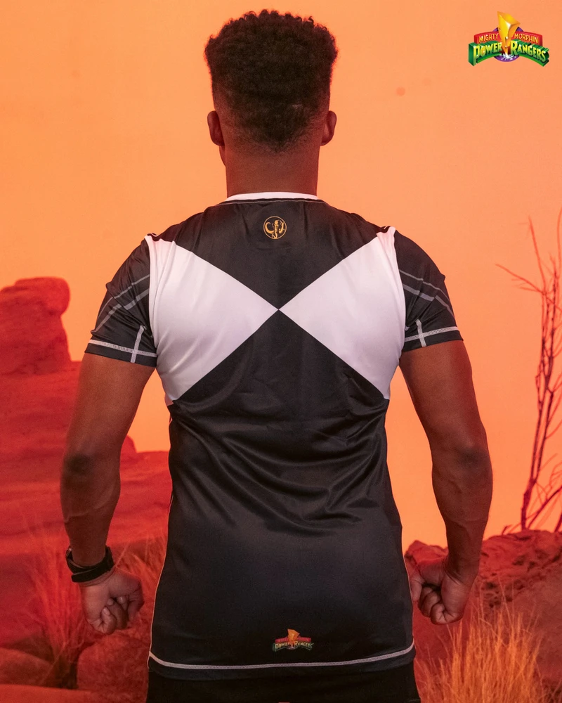 Neues Power Rangers Black Warrior MMA Sport-T-Shirt für Herren, Übergroßes Atmungsaktives Schweißabsorbierendes Sportoberteil für Fitnesstraining – Detail 4