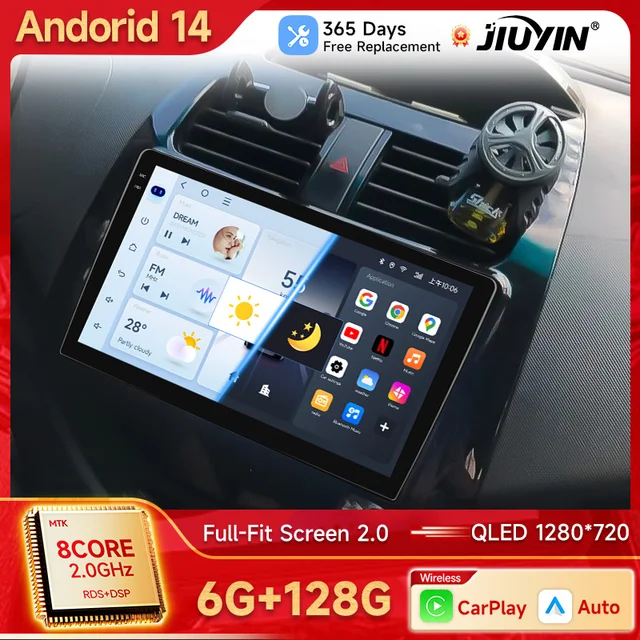9" Android 13 Car Stereo Radio dla Chevrolet Spark Beat Matiz Creative 2010 - 2014 Carplay Multimidia Odtwarzacz wideo Jednostka główna