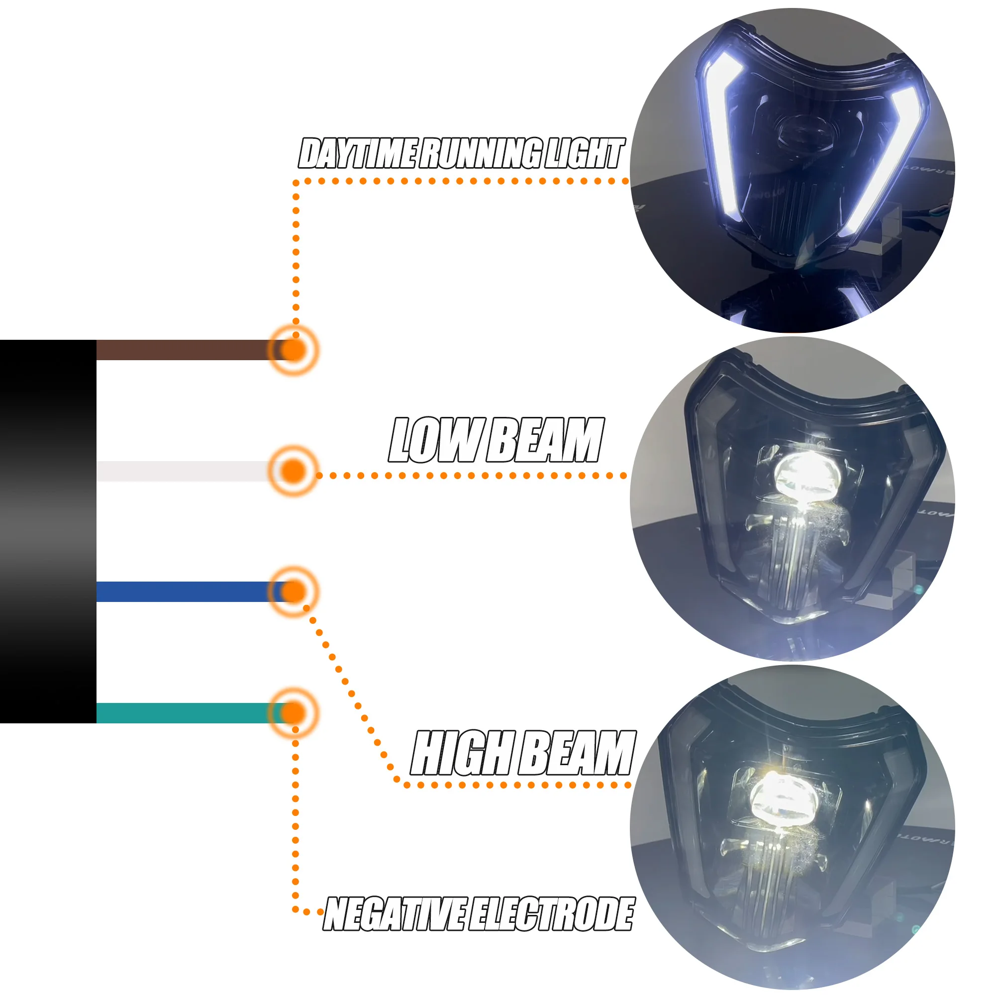 Motorcycle Led Headlight DRL Headlamp For KTM EXC EXCF SX SXF XC XCF XCW XCFW 125 150 250 300 350 400 450 500 530 Motocross