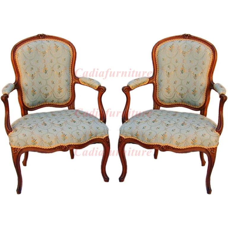 Solid Wood Leg Linen Fabric Living Room Armchair French Design Living Room Sofa Chair