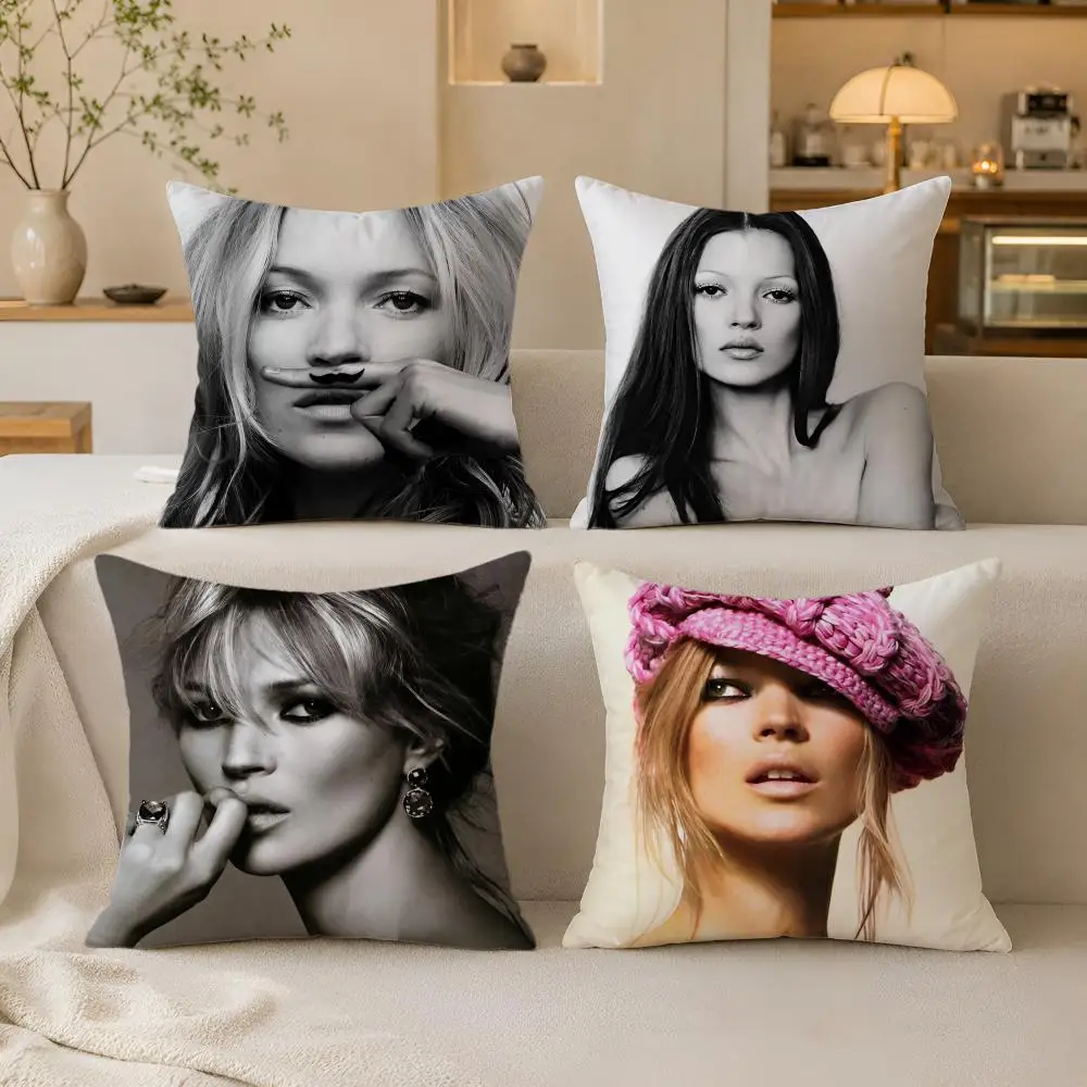 Hot Singer K-Kate M-Moss Anime Cushion Cover 1pc Square Pillow Cover Soft Texture Removable Washable Sofa Bed Bedroom Decor