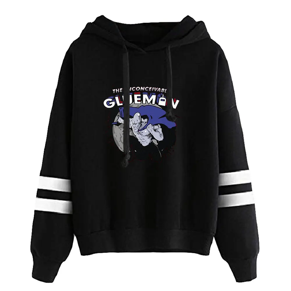 Jerma985 Merch Unisex bez kieszeni równoległe drążki z rękawem bluzy damskie męskie z kapturem młodzieńcze Youtuber modne ciuchy