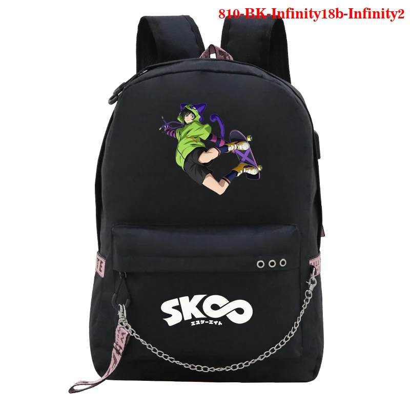 

Alta qualidade anime sk8 o infinito carga usb corrente mochila dos homens adolescentes usb boosbag sk8 escola bagtravel sacos