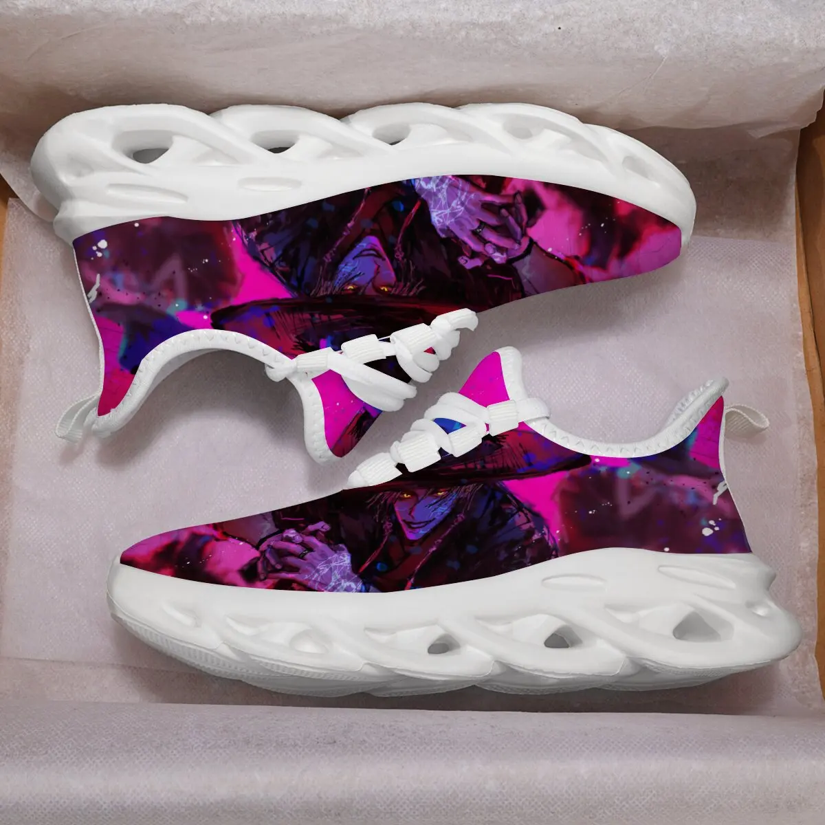 어린이 운동화 애니메이션 캐릭터 다채로운 예술 경량 운동화 소년 소녀를위한 통기성 운동화