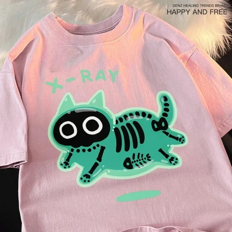 Bubble Cat Colorful Catprintingmen'S T-Shirts Cartoon Sports T Shirts Popular Hip Hop T-Shirt Fashion Fashion Short Sleeved