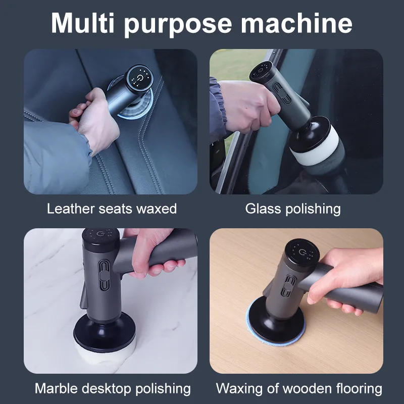 Wireless Rechargeable Car Polisher & Waxer – Multi-Functional Auto Detailing Tool With Sanding & Dust Removal Features