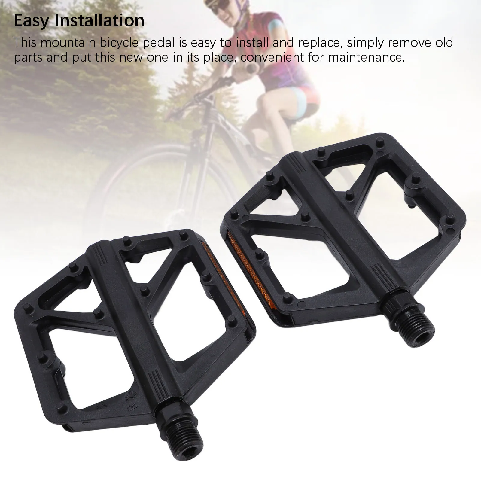 دواسات الدراجة دبابيس نايلون مضادة للانزلاق محكمة الغلق خفيفة الوزن منصة مسطحة دواسات الدراجة للدراجات الجبلية ملحقات ركوب الدراجات #5