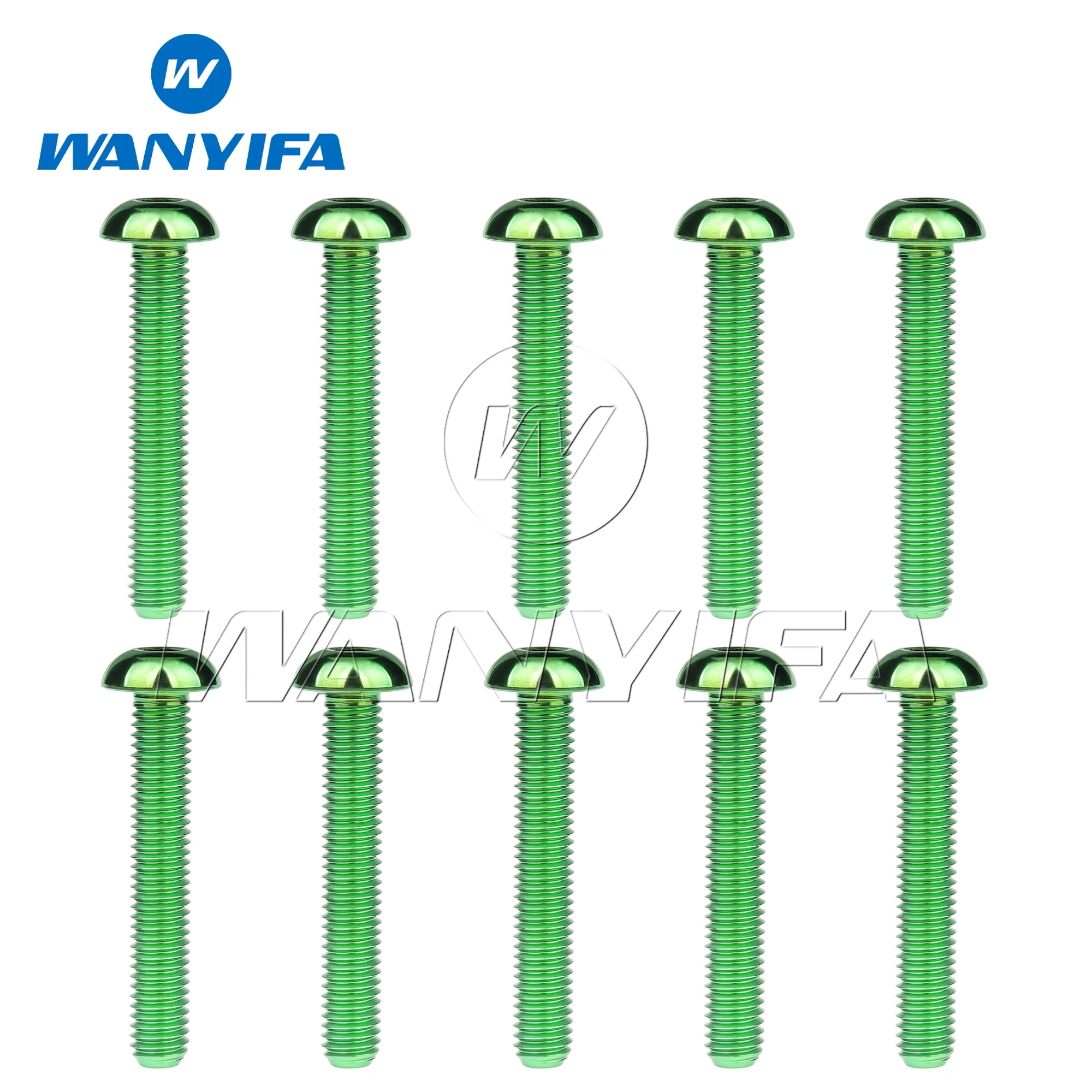 Wanyifa Titanium Bolt M5x8 10 12 15 18 20 25 30mm Button Head Allen Key Screw for Water Bottle Cage Bike Bolts 10Pcs