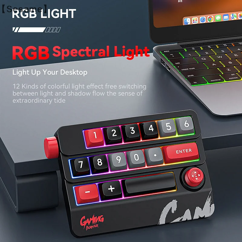 Mechanical Keypad 19 Key Macro Programmable Fully Hot Swappable Mechanical Switch 12 Color RGB Light Gaming Mini Keyboard