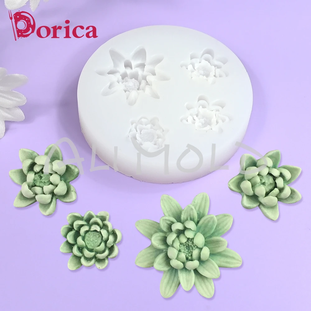 3D Silicone Candle Mold Succulent Cactus Lotus Scented Wax Soap Mould DIY Plant Flower Aromatherapy Gypsum Making Craft Model