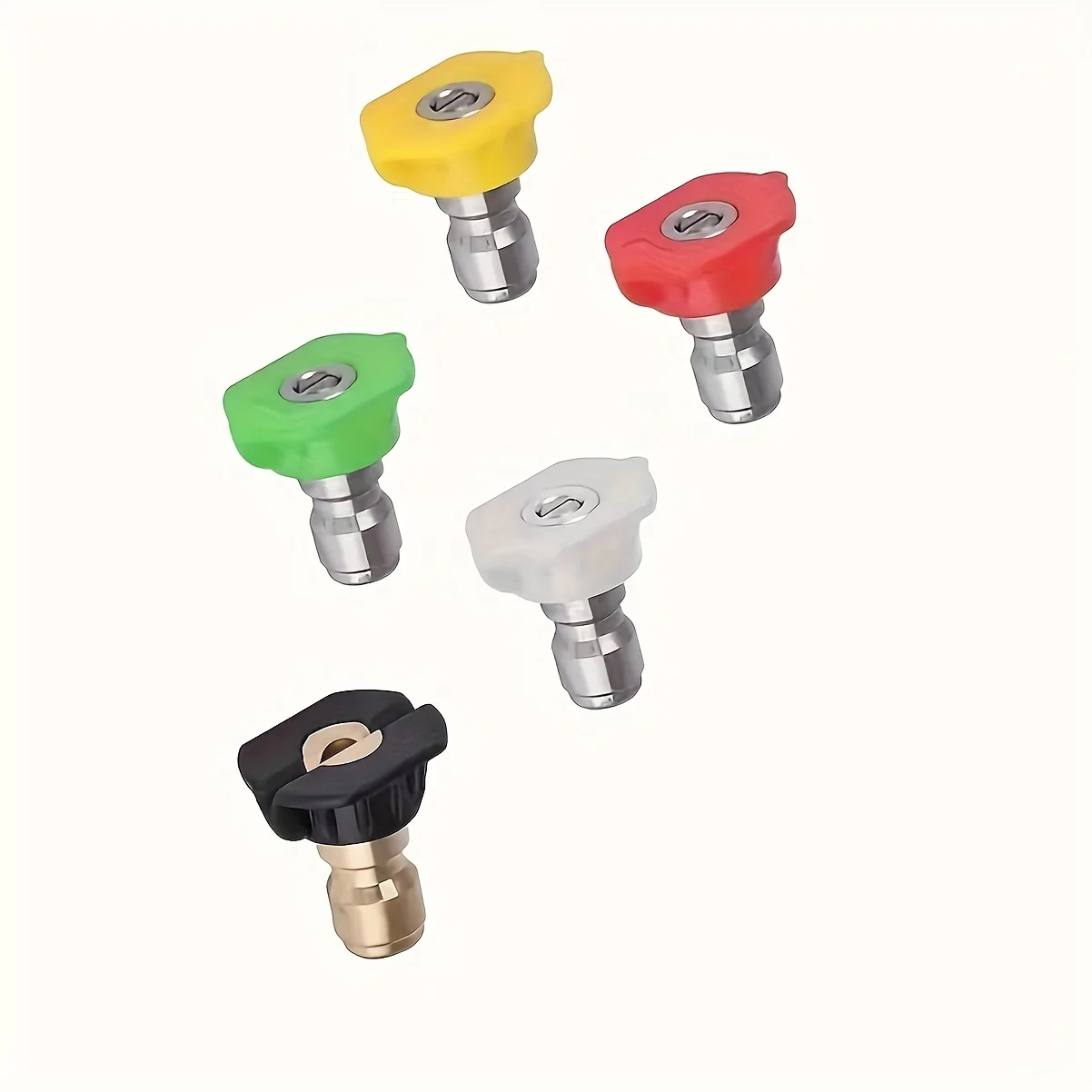 5PCs 1/4inch Quick Connect Garden High Pressure Washer Spray Nozzle 0 15 25 40 Degree Watering Soap Nozzle Tip Garden Cleaning