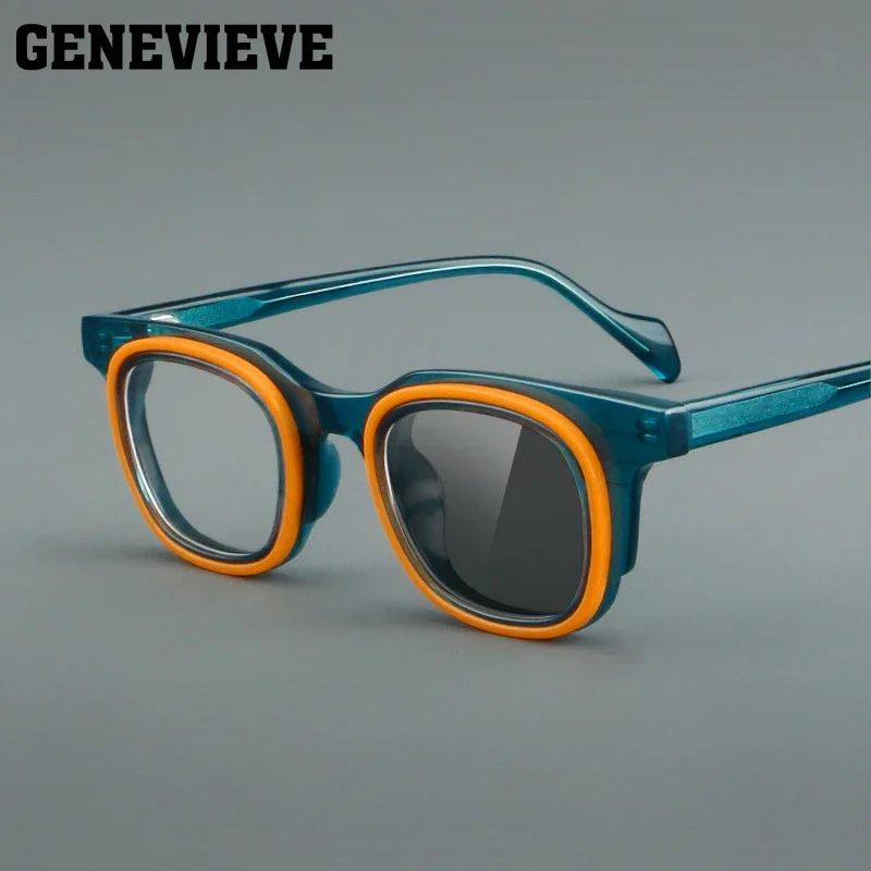 

GENEVIEVE New Fashion Retro Personalized Design Simple Anti-Blue Light Photochromic Reading Eyewear Customizable Prescription