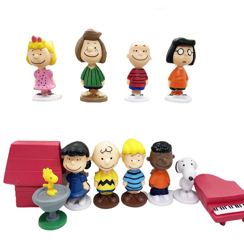 12 قطعة كعكة عيد ميلاد سنوبي القبعات العالية الديكور دمية الكرتون صبي فتاة كعكة عيد ميلاد سعيد استحمام الطفل موضوع ديكور الحفلات اللعب الهدايا