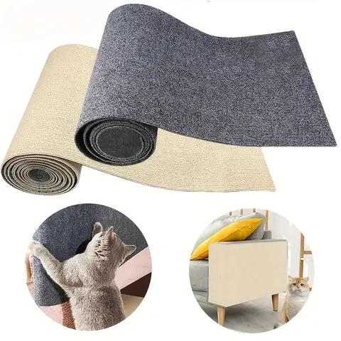 Tapis à gratter auto-adhésif pour chat, 1 pièce, revêtement de tapis, remplacement pour arbre à chat/étagères murales, protecteur de bricolage pour meubles de canapé