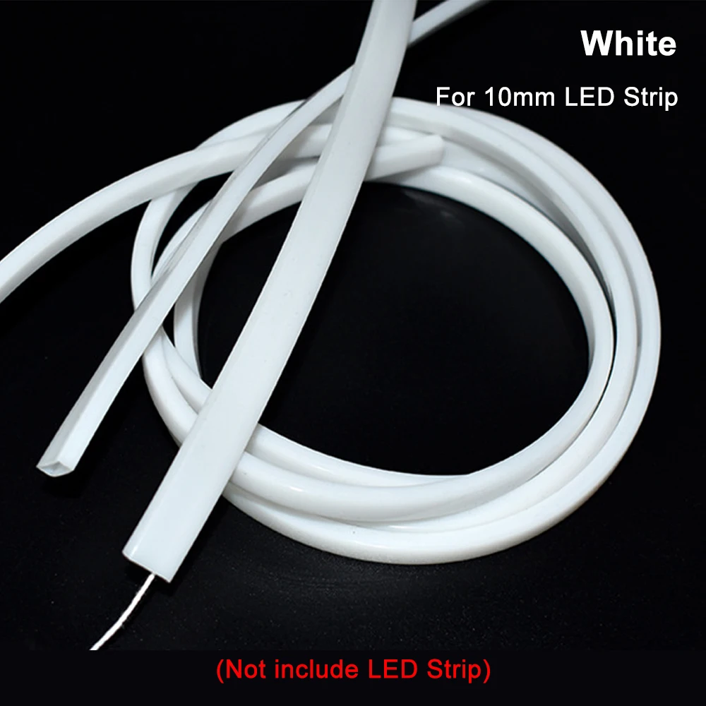 Transparent/Milky White/Black LED Silicone Tube Flexible Protection Cover Waterproof IP67 For 10mm PCB WS2811 WS2812 Strip Light
