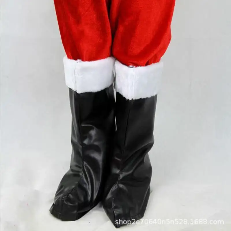 

Men Women Christmas Santa Claus Shoe Boots Cover Costume For Kids Adults Black Boot Shoe Cover For Christmas Santa Claus Boots