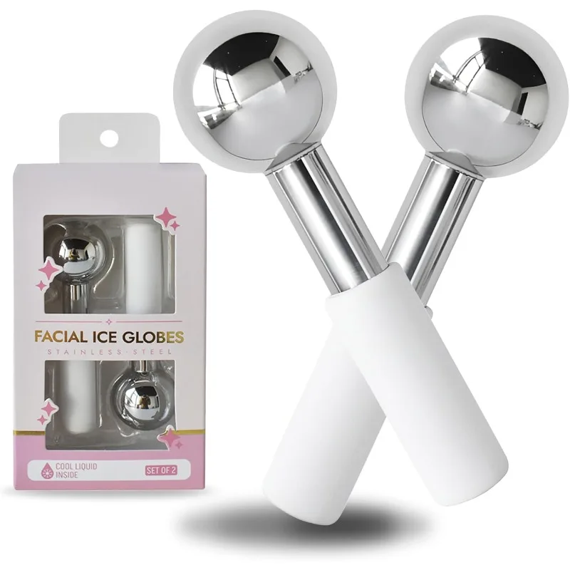 

Ice Globes for Face & Eyes, Unbreakable Stainless Steel Cryo Massagers for Skincare Routines