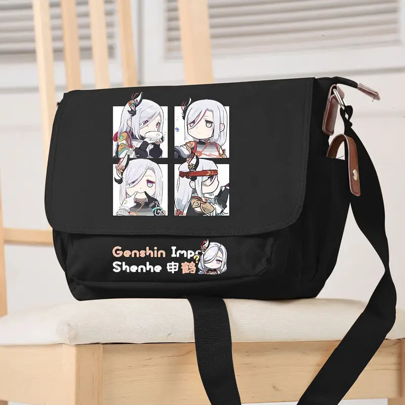 Geshi Impact Merchadise Sigle Shoulder Gayu Shehe Tredy Versatile Studet Large Capacity Crossbody Bag Sports Workwear Anime