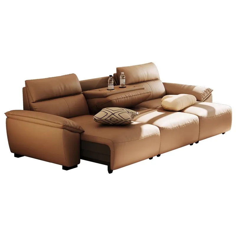 

Electric sofa leather, retractable adjustment multi-function zero wall living room, flip sofa bed dual-purpose