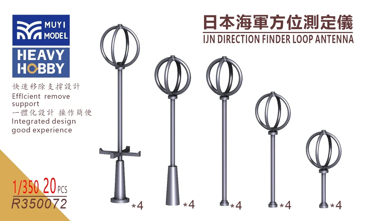 MUYI MODEL R350072 1/350 IJN DIRECTION FINDER LOOP ANTENNA 3D Print Part 3D Print Part