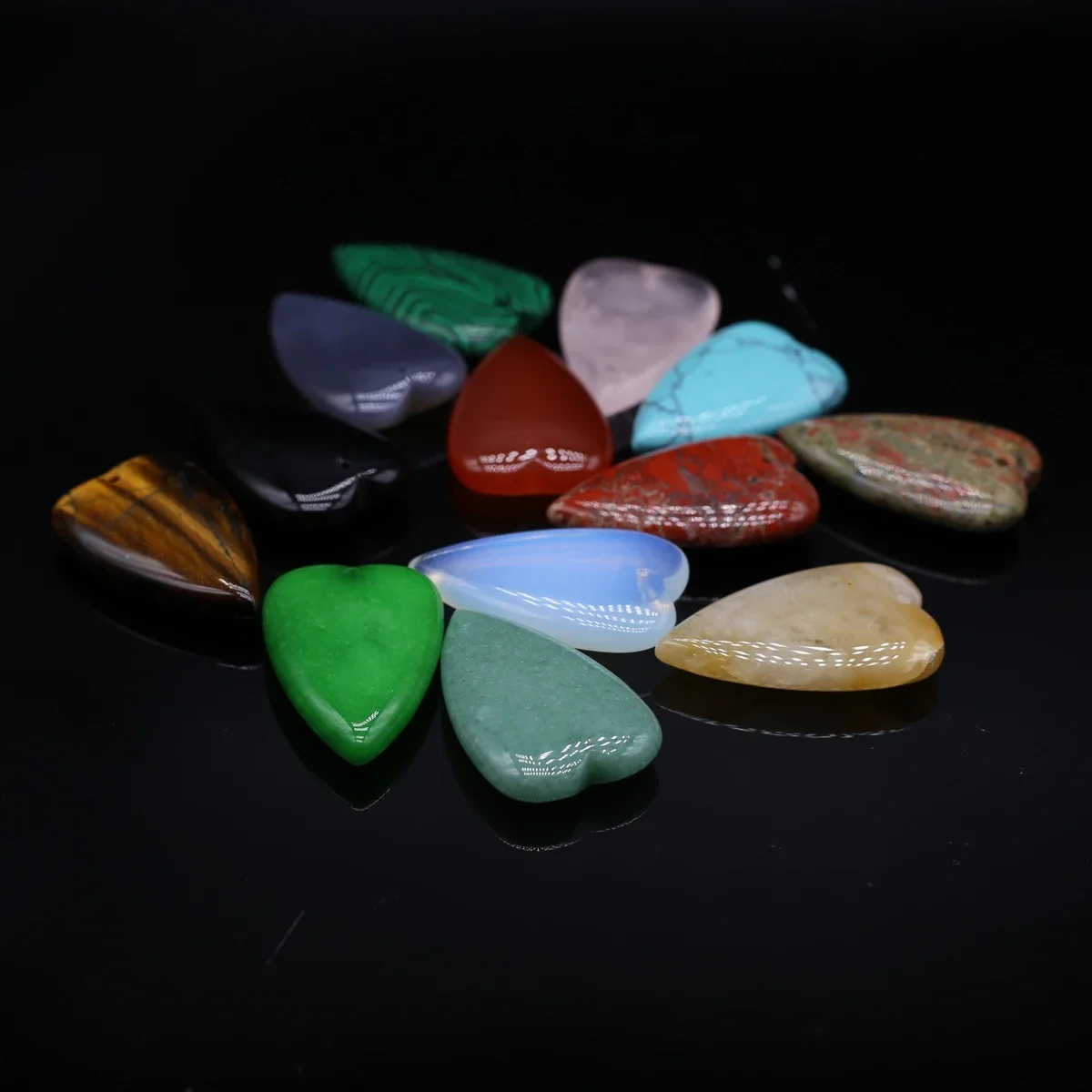 1pc 25x40mm Heart Crystal Pendant Natural Stone Rose Quartz Charms for Jewelry Making Supplies DIY Necklace Earrings Accessories