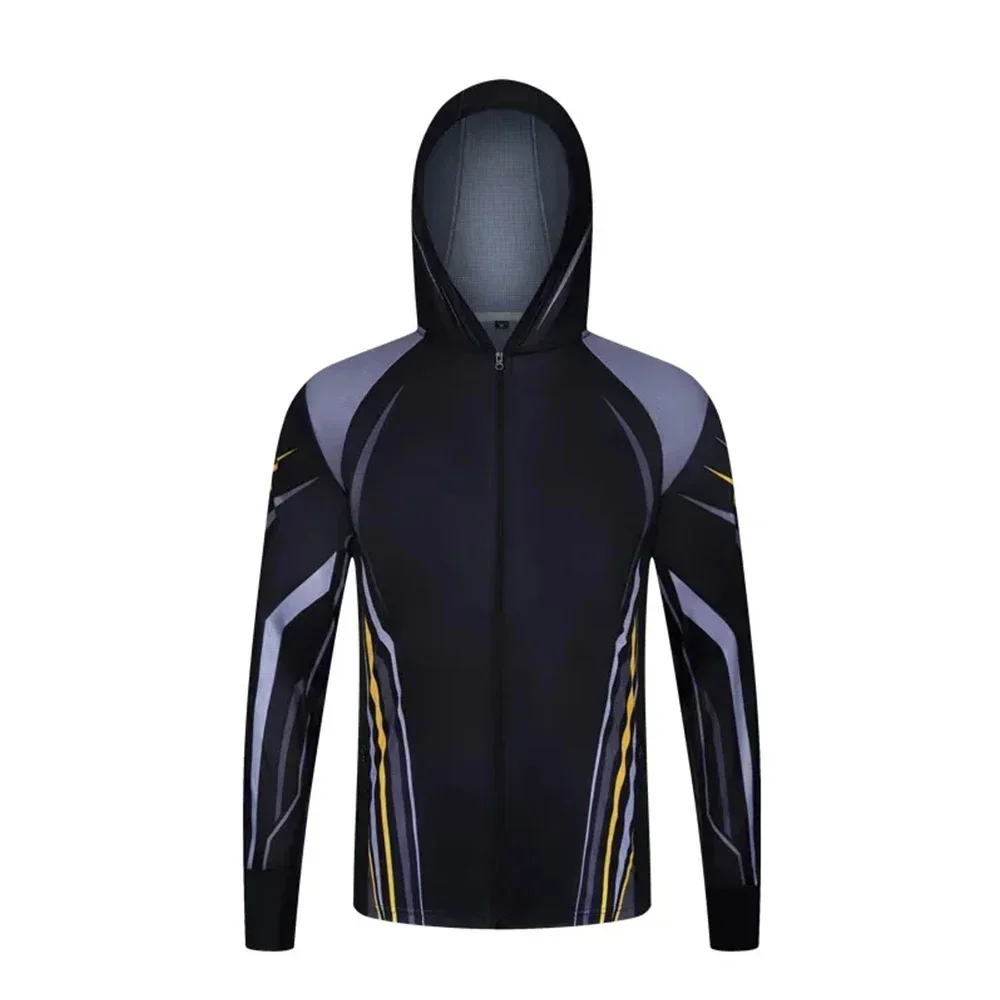 قمصان الصيد طويلة الأكمام الأشعة فوق البنفسجية حماية مقنعين ملابس الصيد سريعة الجافة قمصان طويلة الأكمام الملابس المضادة للأشعة فوق البنفسجية قميص لصيد الأسماك #3