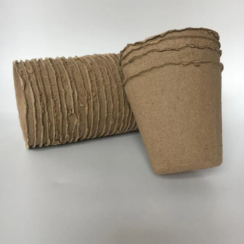 

10 pcs 6X6Cm Biodegradable Flower Peat Pots Eco-Friendly Seedlings Starter Pot Pulp Nursing Container Gardening