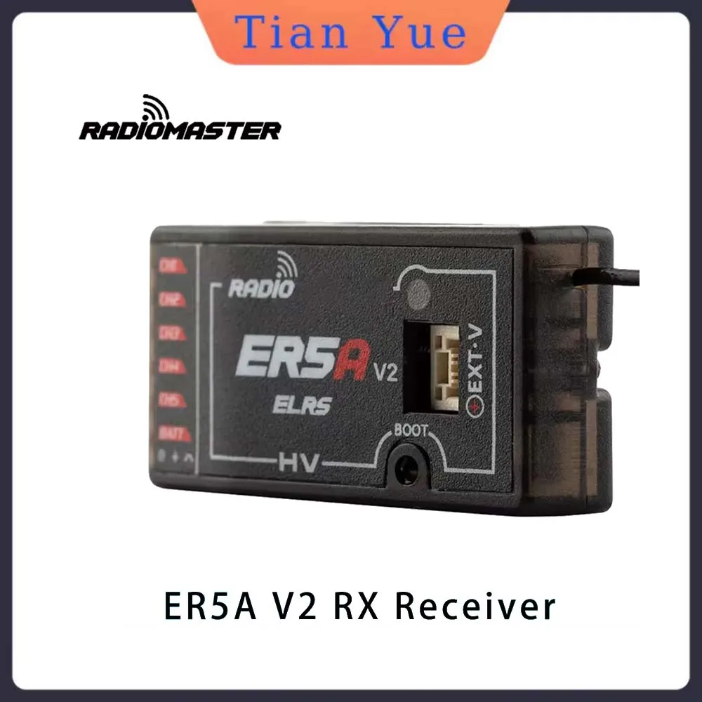 

Radiomaster ER5A 2.4GHz 5CH ExpressLRS PWM Mini Receiver with Voltage Return for RC FPV Fixed-Wing Racing Drone