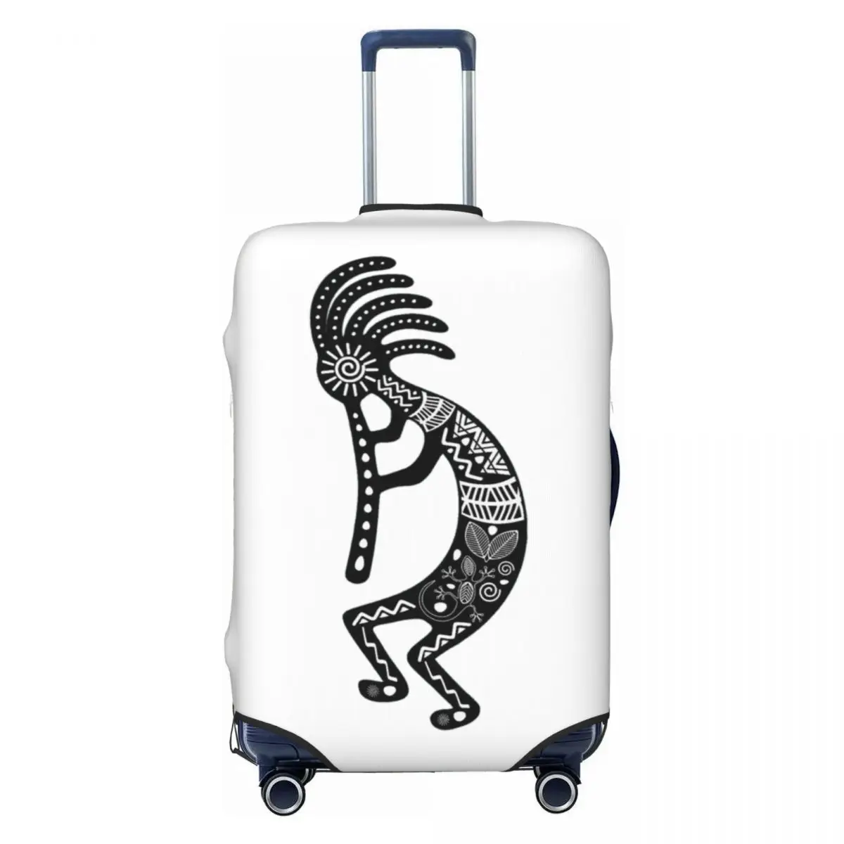 

Custom African Tribal Native American Kokopelli Luggage Cover Elastic Travel Suitcase Protective Covers Fits 18-32 Inch