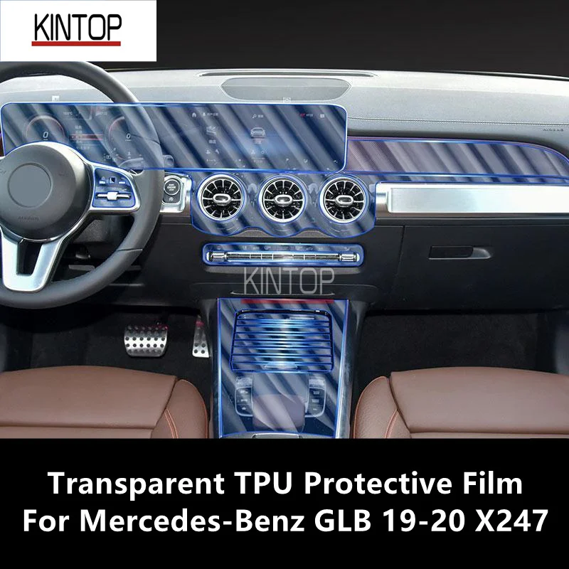 

For Mercedes-Benz GLB 19-20 X247 Car Interior Center Console Transparent TPU Protective Film Anti-scratch Repair FilmAccessories