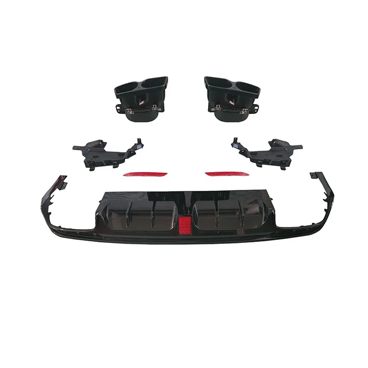 

Factory Sales Gloss Black Rear Bumper Lip Four Outlet Tailpipes B Style Rear Lip for Mercedes-Benz S-Class W222 2014-2017