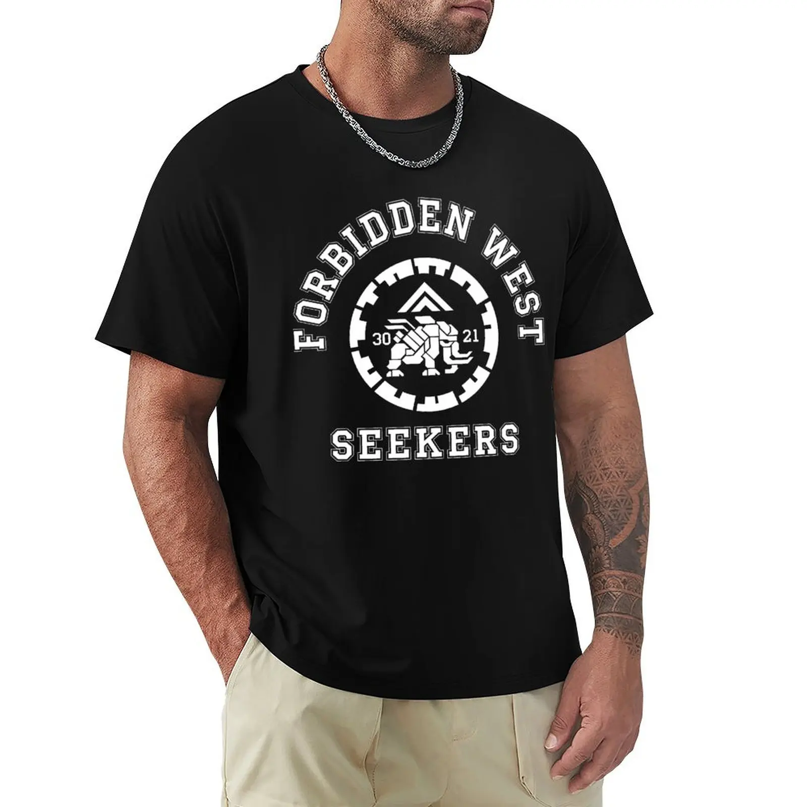 

Horizon Forbidden West Seekers T-Shirt funny shirt cotton quick drying plus size tops plain mens big and tall t shirts