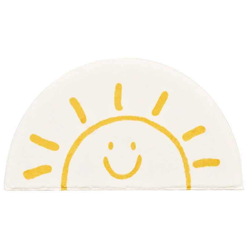 Cartoon Smiley face bedroom bedside lamb wool carpet bathroom toilet door non-slip absorbent mat