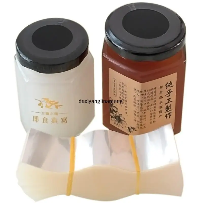 400 PCS/lot Six Arrises Square Glass Bottle Cap PVC Heat Shrinkable Sealing Perforate Film WRAP Disposable Packaging Sleeve