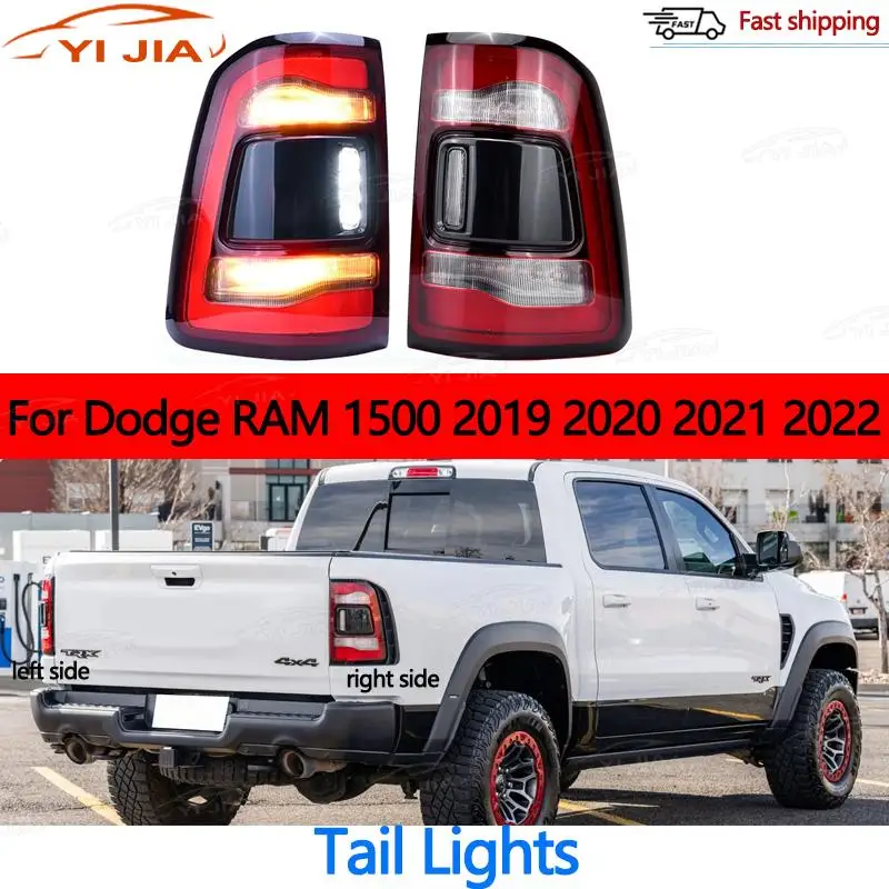 Tail Lights For Dodge RAM 1500 2019-2022 Rear Brake Lamp Turn Signal Lamp Reversing Lamp LED Without Blind Spot Turn Signal Lamp