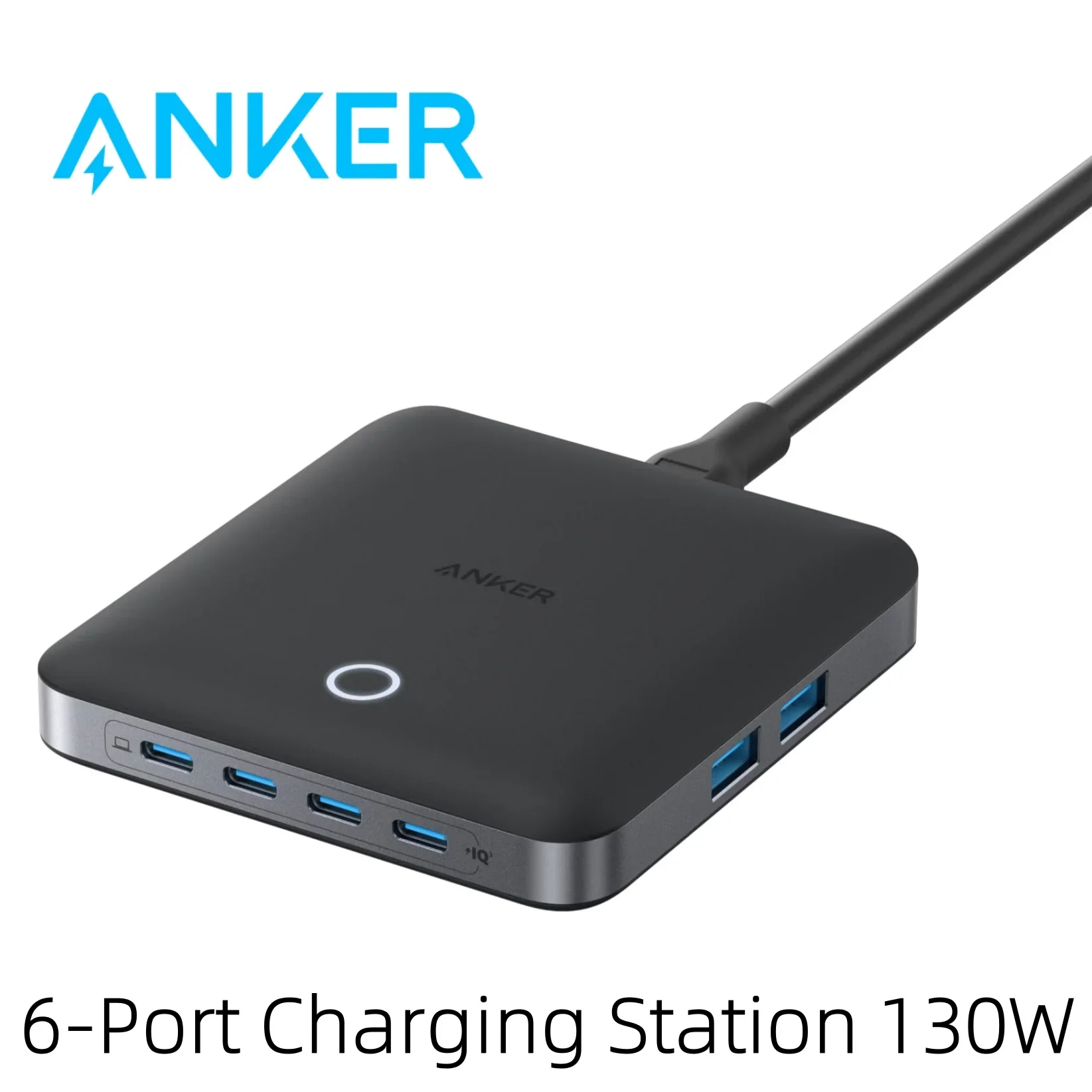 

Anker Nano Charger, 6-Port Charging Station with Ultra-Fast 130W Output, 4 USB C, 2 USB A Ports, Compact and Stylish, for iPhone