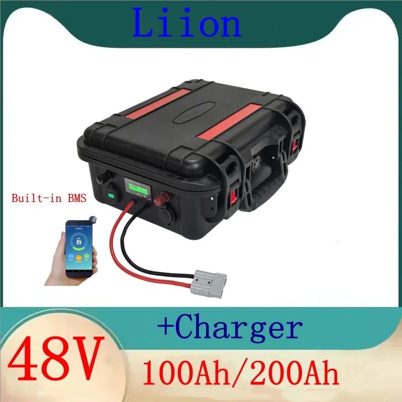 

48V Waterproof Lithium Battery 100Ah 120Ah Rechargeable Li-ion Battery Pack BMS 13S for 4KW 5KW 9KWSolar System Backup Power