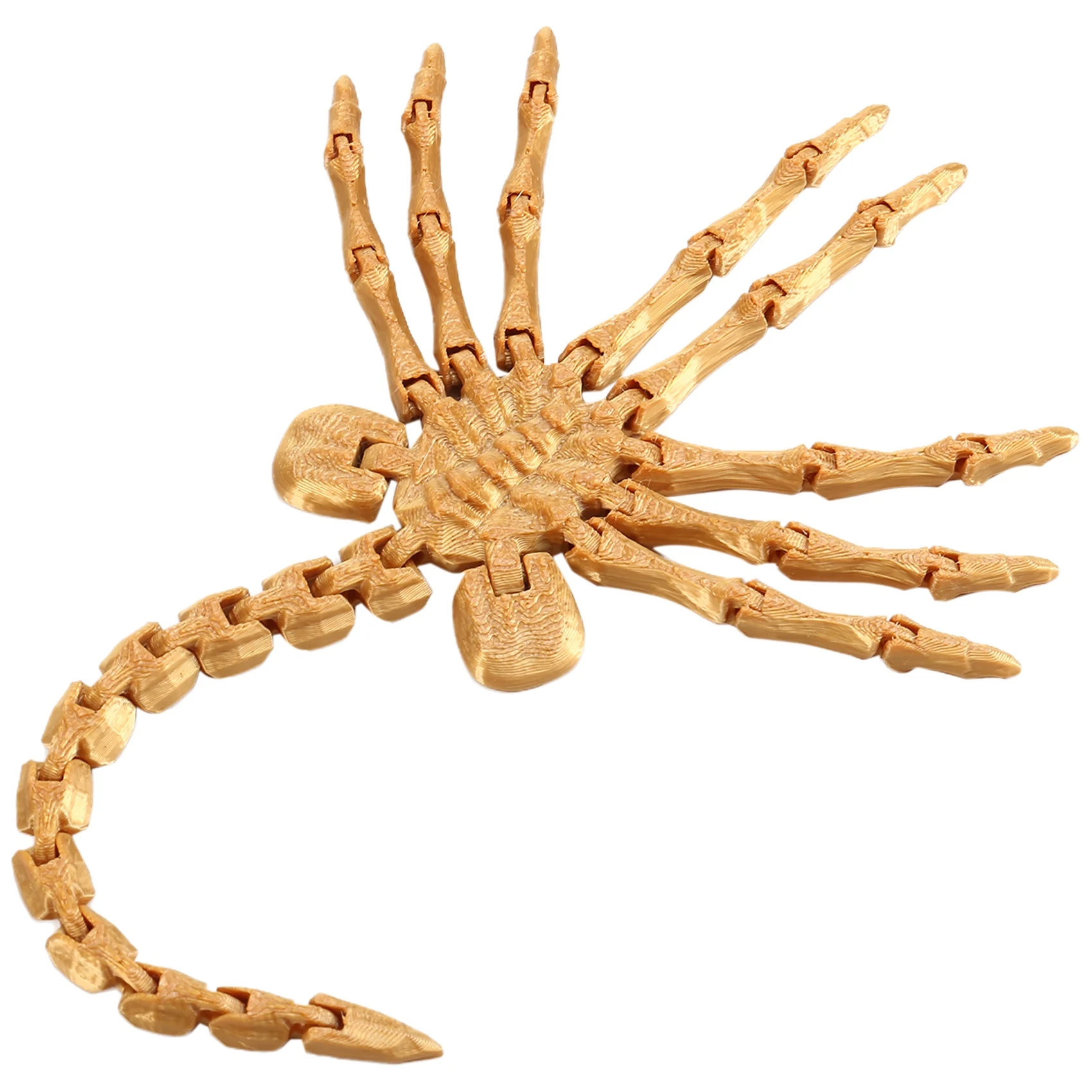 New Facehugger Model Fully Articulated Movie Prop Collectible Figurine Sci-Fi Horror Decor Local Tycoon Gold