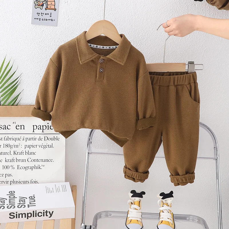 New Spring Autumn Baby Girls Clothes Children Boys Casual Solid T-Shirt Pants 2Pcs/Sets Toddler Sports Costume Kids Sportswear