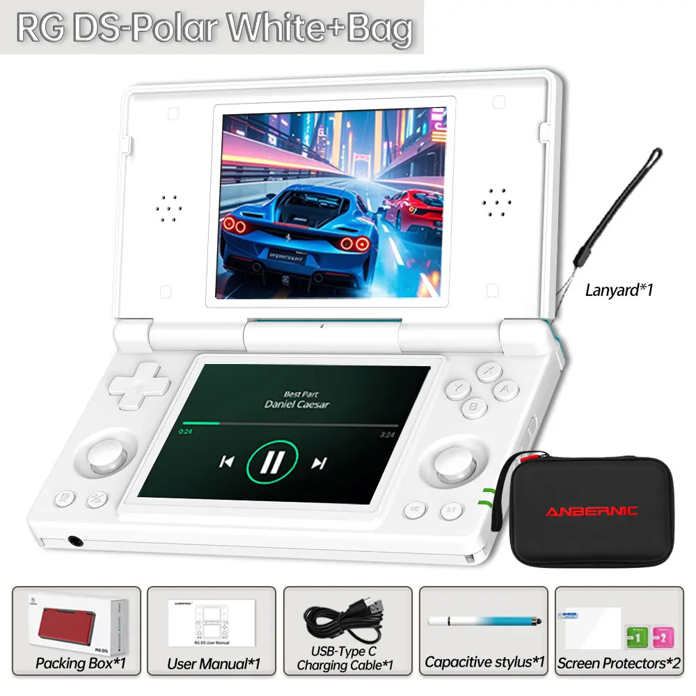 ANBERNIC RG DS Foldable Handheld Game Console Dual Screen 4 Inch