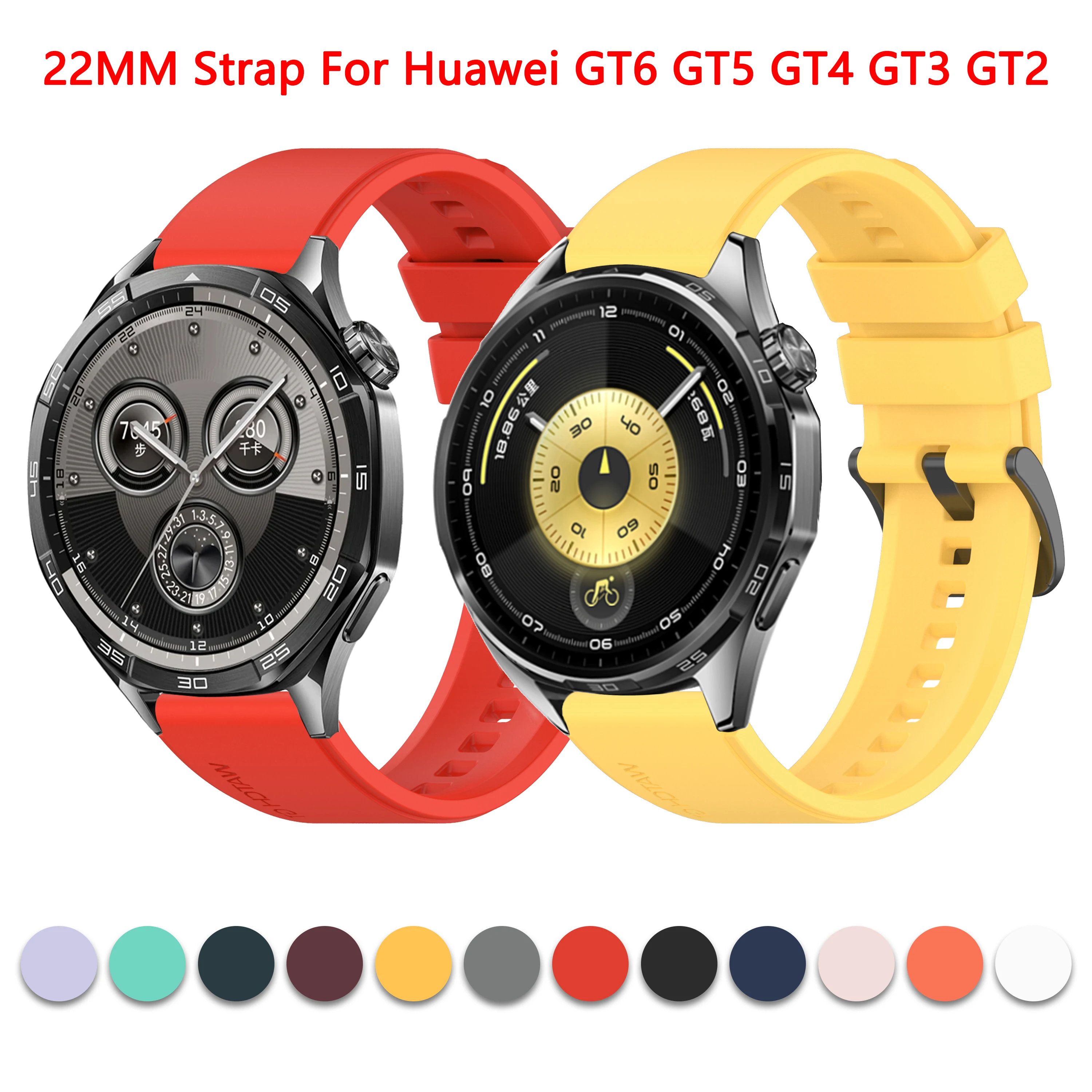 Pulseira de silicone macio para huawei relógio gt2 pro/gt3/gt4/gt5/gt6 46mm pulseira smartwatch amazfit gtr 4 3 2 47mm 22mm correa