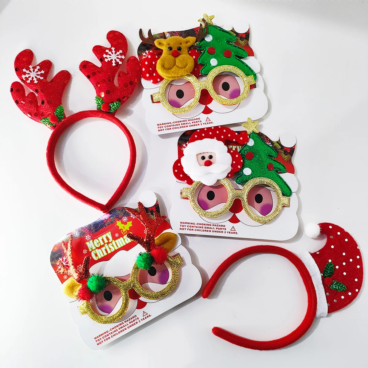 Decoración navideña para gafas, árbol de Navidad de alce, purpurina dorada, accesorios de vestir para el día de Navidad para niños y adultos