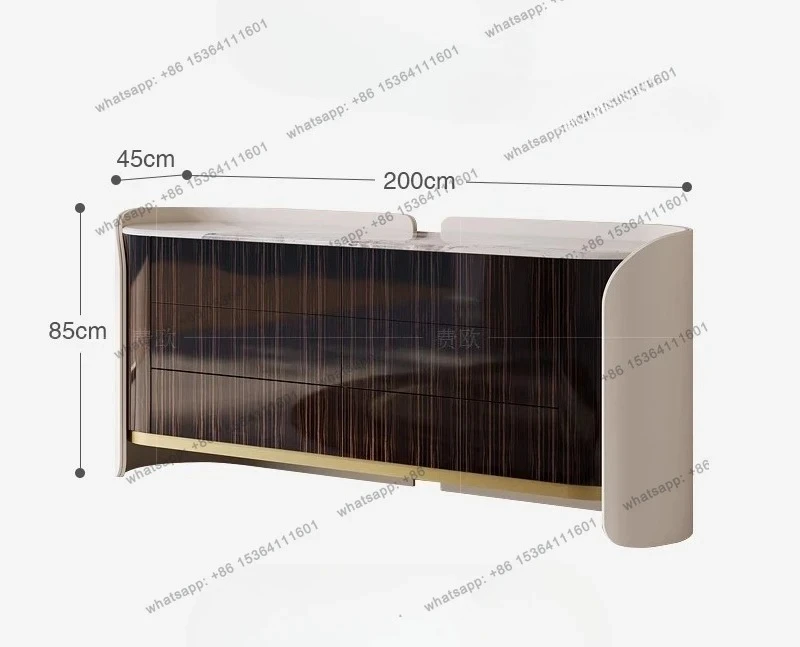 

Premium cabinet Italian wood grain paint marble dining side cabinet Bedroom bedside drawer storage porch cabinet
