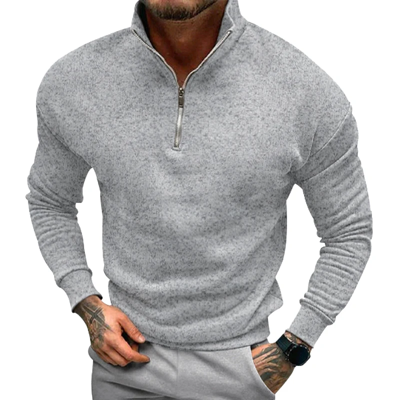 New Mens Sweaters Fashion Half Zip Pullover Oversize Jumpers Sweatshirts Men Autum Spring Warm Jogger Brand Tops