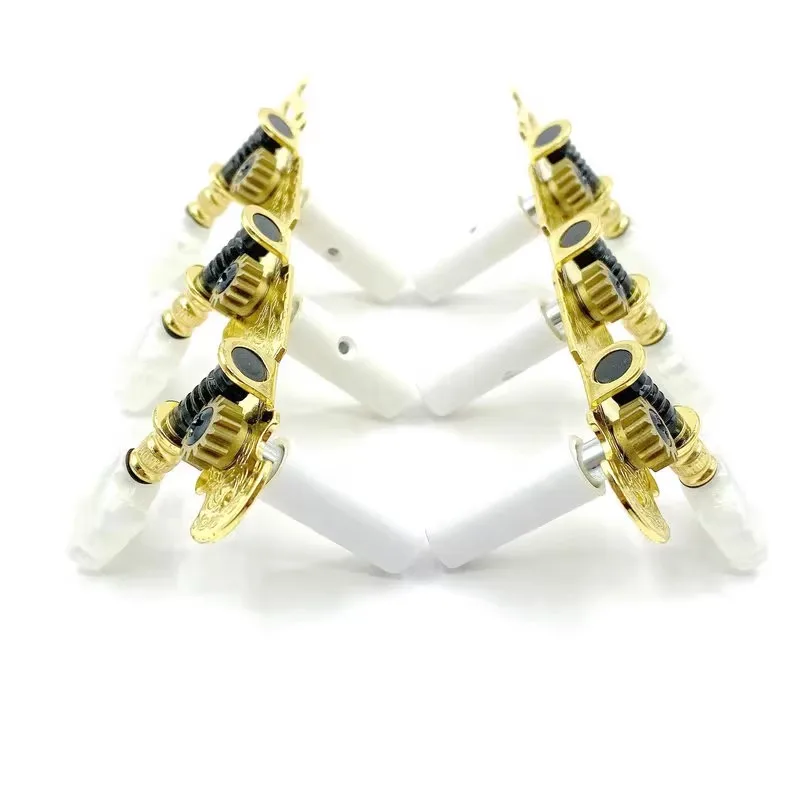 Golden Color Classical Guitar Machine Heads Standard Size 3 inline L3R3 White Plastic Tuner Peg Made in Korea for Replace