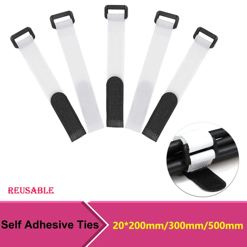 Cable Tie Fishing Rod Non-slip Firm Reverse Buckle White Fishing Tackle Rod Holder Accessories Reusable Self Adhesive Ties