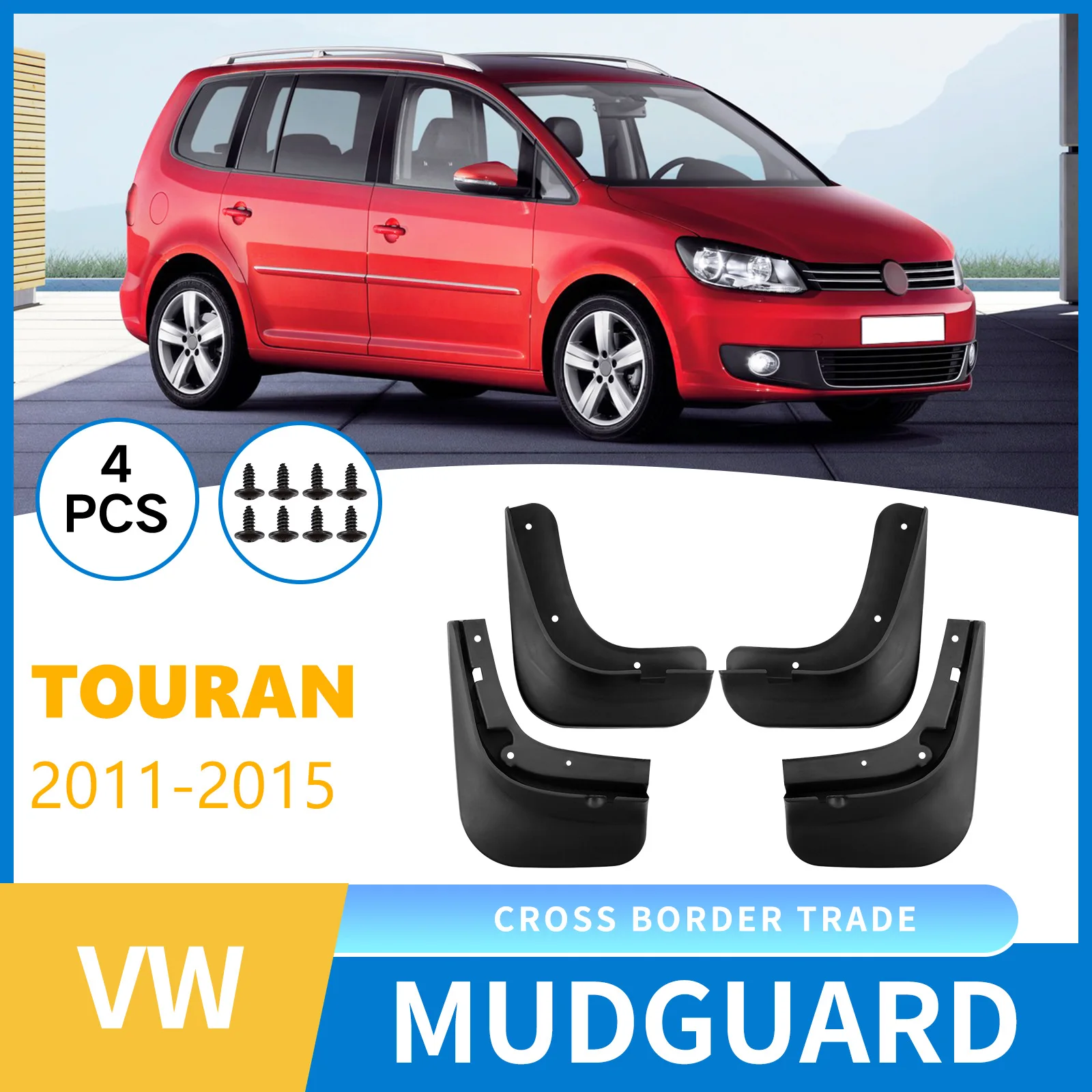 

Mudguard For Volkswagen Touran 2011-2015 car tire mudguard modification,Front Rear Flares Splash Guards Cover Car Accessorie